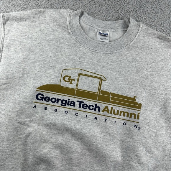 VINTAGE Georgia Tech Alumni Sweater Mens Medium‎ Crewneck Gray College Graphic - Picture 1 of 7